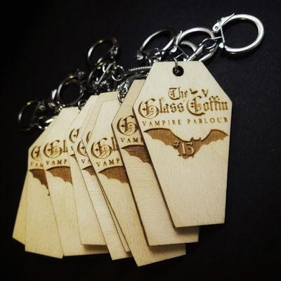 thumbnail of Glass coffin keychains