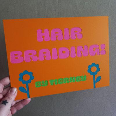 thumbnail of Hair braiding groovy sign