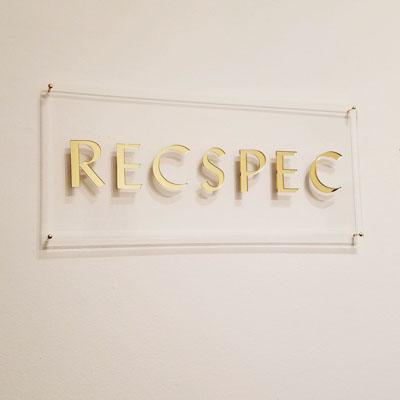 thumbnail of Recspec acrylic sign